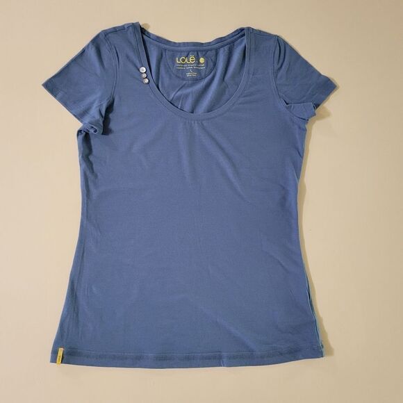 Lolë Women's Blue Scoop-neck Short Sleeve Spring Tee - Picture 1 of 12